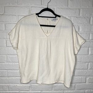 Like New Madewell Cream Cotton Top Size Medium